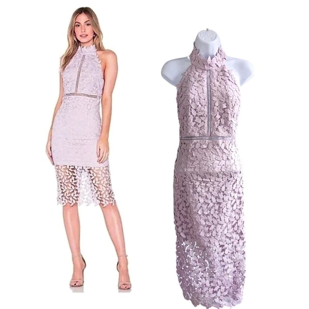 Bardot Milana Gemma Lace Halter Dress Sz 6 Lillac Party Wedding Glam Prom Spring